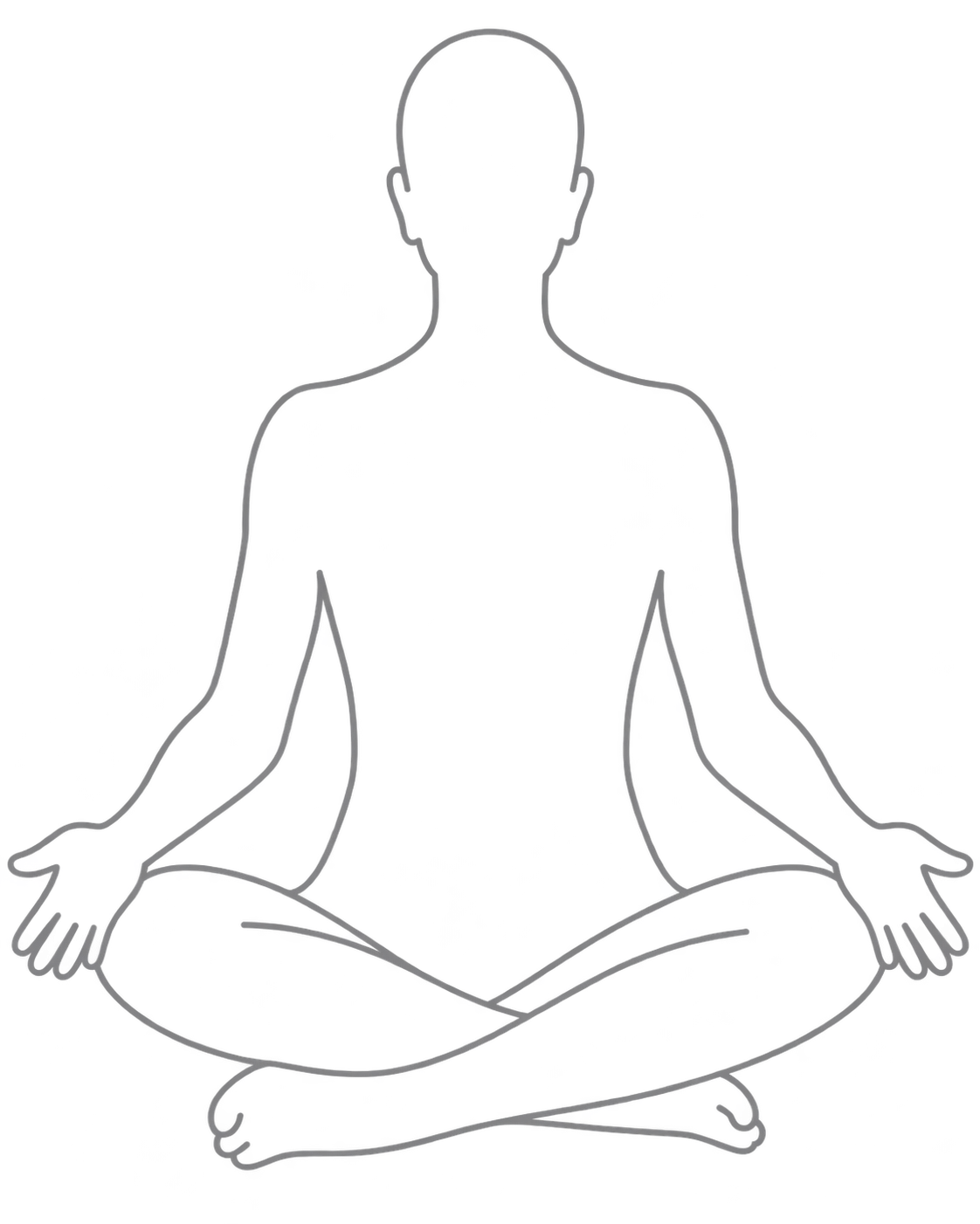Meditating human silhouette