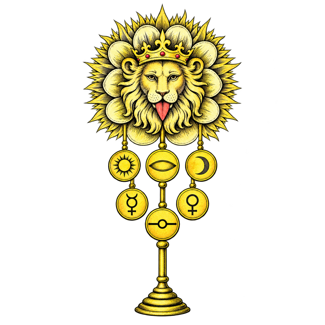 Golden symbolic emblem